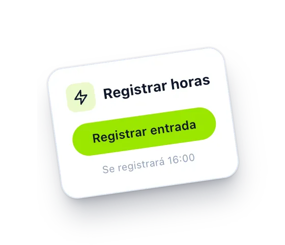 Tarjeta de TrueHora para registrar la entrada